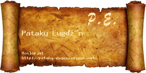 Pataky Eugén névjegykártya